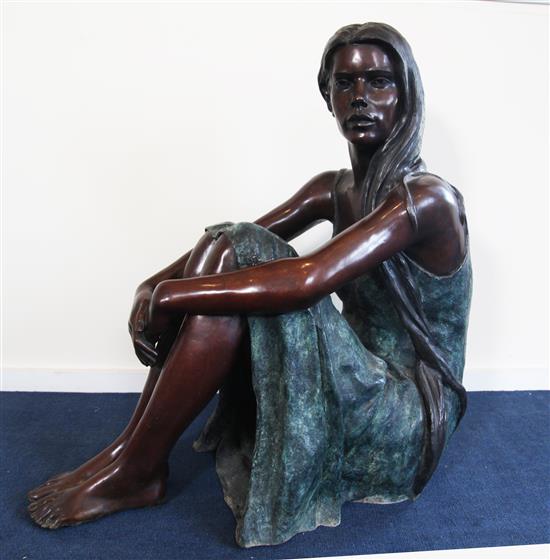 § Jonathan Wylder (1957-) bronze, life size bronze, Anna H.2ft 8in.